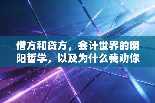 借方和贷方,会计世界的阴阳哲学,以及为什么我劝你别死记硬背