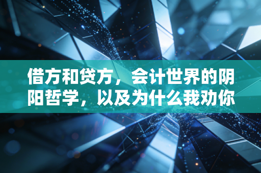 借方和贷方,会计世界的阴阳哲学,以及为什么我劝你别死记硬背
