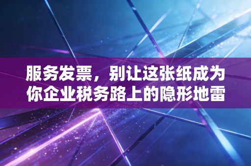 服务发票，别让这张纸成为你企业税务路上的隐形地雷