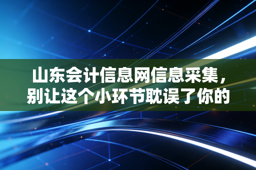 山东会计信息网信息采集，别让这个小环节耽误了你的考证大计