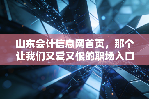 山东会计信息网首页，那个让我们又爱又恨的职场入口，聊聊会计人的真实生存状态