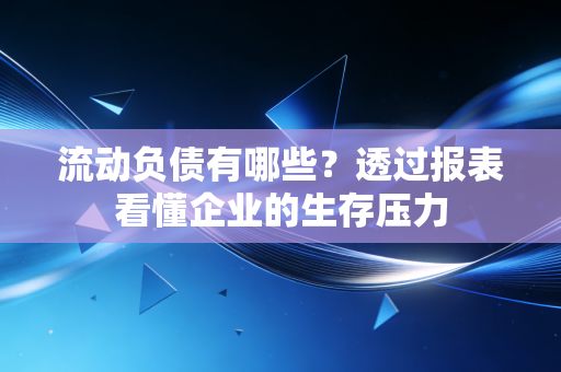 流动负债有哪些?透过报表看懂企业的生存压力