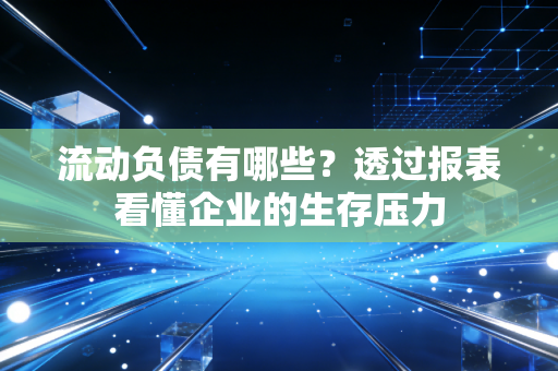 流动负债有哪些？透过报表看懂企业的生存压力