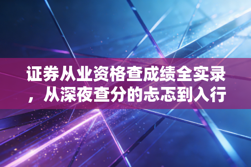 证券从业资格查成绩全实录，从深夜查分的忐忑到入行后的冷思考