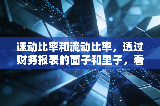 速动比率和流动比率，透过财务报表的面子和里子，看懂企业的真家伙
