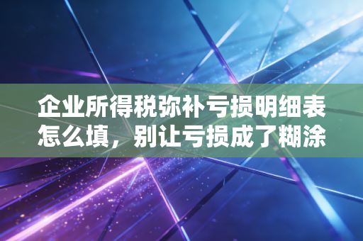 企业所得税弥补亏损明细表怎么填,别让亏损成了糊涂账,CPA老会计带你避坑实战