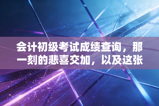 会计初级考试成绩查询，那一刻的悲喜交加，以及这张证书背后的真实分量