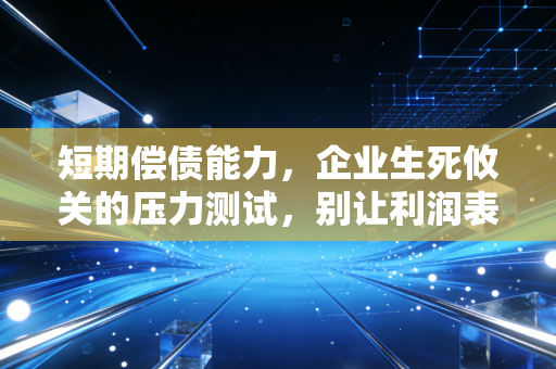 短期偿债能力,企业生死攸关的压力测试,别让利润表骗了你