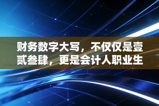 财务数字大写,不仅仅是壹贰叁肆,更是会计人职业生涯的最后一道防线