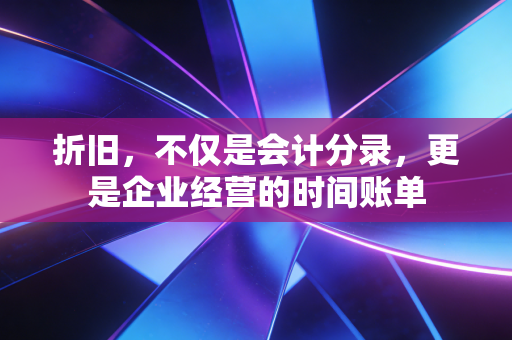 折旧，不仅是会计分录，更是企业经营的时间账单