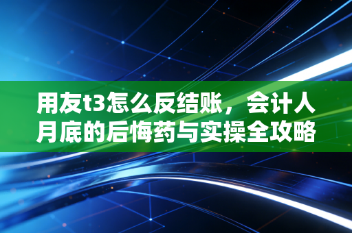 用友t3怎么反结账，会计人月底的后悔药与实操全攻略