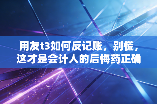 详细阅读:用友t3如何反记账,别慌,这才是会计人的后悔药正确吃法 用友t3如何反记账,别慌,这才是会计人的后悔药正确吃法