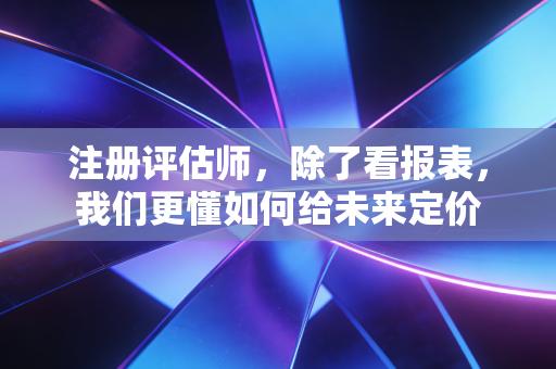 注册评估师,除了看报表,我们更懂如何给未来定价
