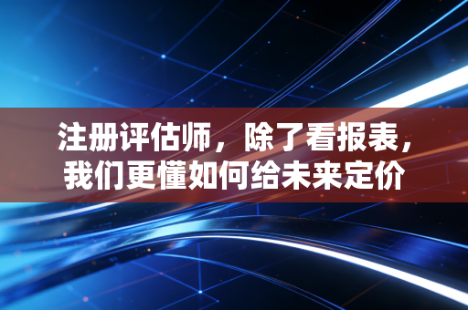 注册评估师,除了看报表,我们更懂如何给未来定价
