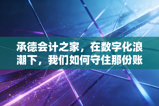 详细阅读:承德会计之家,在数字化浪潮下,我们如何守住那份账本里的温情与初心 承德会计之家,在数字化浪潮下,我们如何守住那份账本里的温情与初心