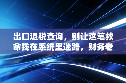 出口退税查询，别让这笔救命钱在系统里迷路，财务老司机带你避开那些坑