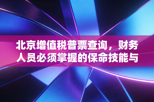 北京增值税普票查询，财务人员必须掌握的保命技能与避坑指南