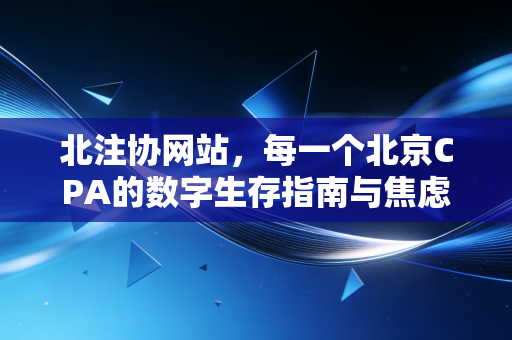北注协网站,每一个北京CPA的数字生存指南与焦虑解药