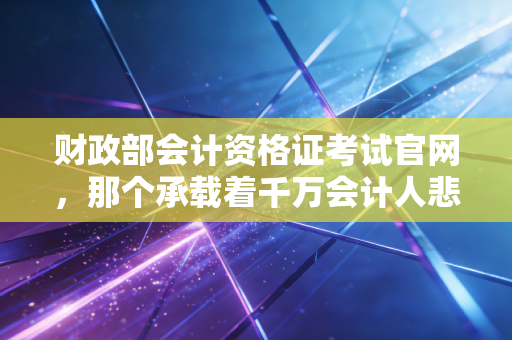 财政部会计资格证考试官网,那个承载着千万会计人悲欢离合的流量入口,究竟改变了什么?