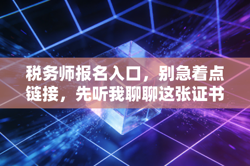 税务师报名入口,别急着点链接,先听我聊聊这张证书背后的坑与光