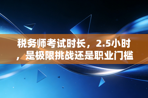 税务师考试时长,2.5小时,是极限挑战还是职业门槛?
