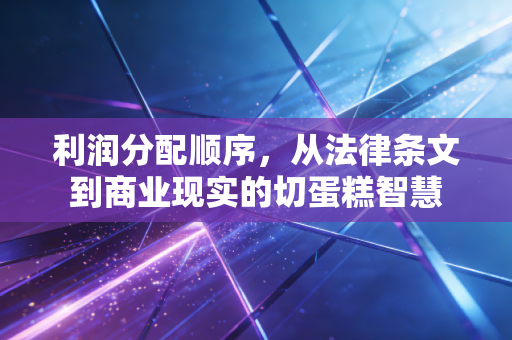 利润分配顺序，从法律条文到商业现实的切蛋糕智慧