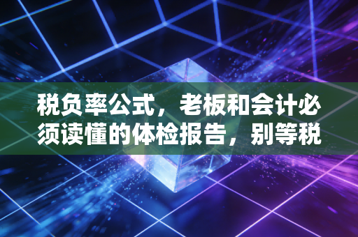 税负率公式，老板和会计必须读懂的体检报告，别等税务局敲门才后悔