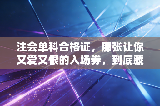 注会单科合格证,那张让你又爱又恨的入场券,到底藏着多少秘密?