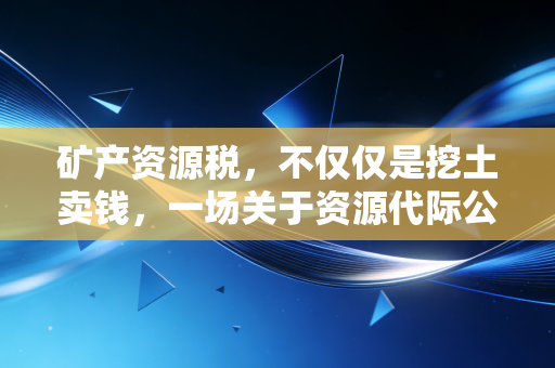 矿产资源税,不仅仅是挖土卖钱,一场关于资源代际公平的财务博弈