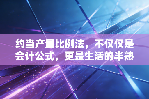 约当产量比例法，不仅仅是会计公式，更是生活的半熟哲学