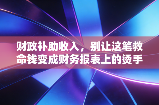 财政补助收入,别让这笔救命钱变成财务报表上的烫手山芋——一位注会老兵的深度复盘