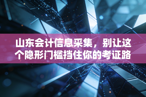 山东会计信息采集,别让这个隐形门槛挡住你的考证路,一位资深注会的大实话