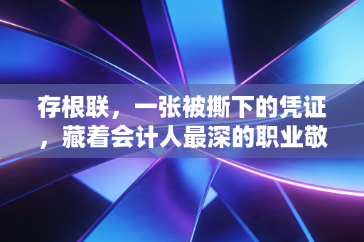 详细阅读:存根联,一张被撕下的凭证,藏着会计人最深的职业敬畏与人生隐喻 存根联,一张被撕下的凭证,藏着会计人最深的职业敬畏与人生隐喻