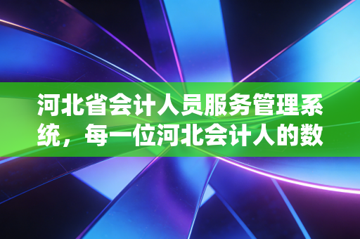 河北省会计人员服务管理系统,每一位河北会计人的数字身份证与职业进阶之路