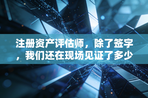 注册资产评估师,除了签字,我们还在现场见证了多少企业兴衰?