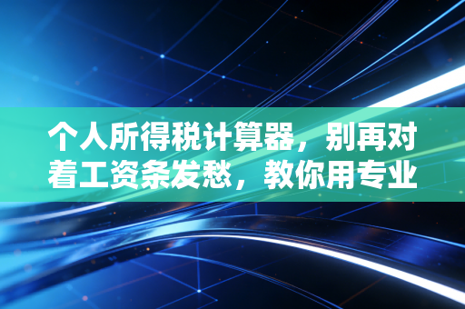 个人所得税计算器,别再对着工资条发愁,教你用专业眼光看懂你的钱袋子