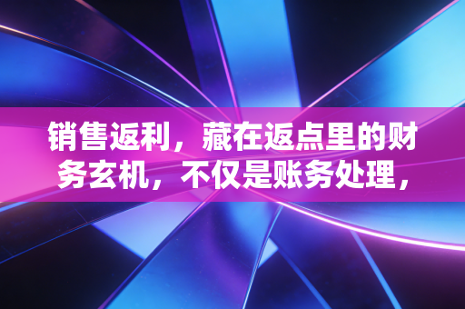 销售返利，藏在返点里的财务玄机，不仅是账务处理，更是博弈的艺术