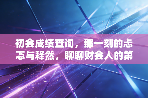 初会成绩查询,那一刻的忐忑与释然,聊聊财会人的第一张入场券