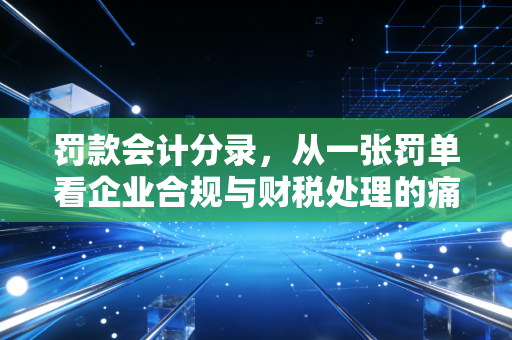 罚款会计分录,从一张罚单看企业合规与财税处理的痛与悟