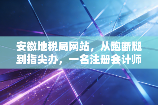 安徽地税局网站，从跑断腿到指尖办，一名注册会计师眼中的税务数字化变迁