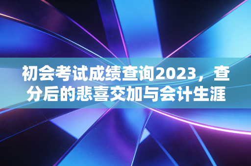 初会考试成绩查询2023，查分后的悲喜交加与会计生涯的真正起点
