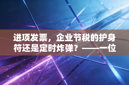 进项发票,企业节税的护身符还是定时炸弹?——一位注会眼中的抵扣江湖