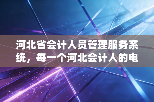 河北省会计人员管理服务系统,每一个河北会计人的电子档案袋与成长必修课