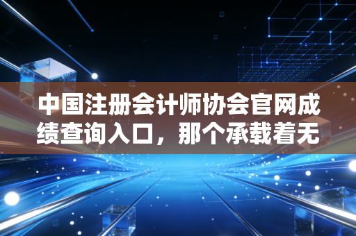 中国注册会计师协会官网成绩查询入口，那个承载着无数CPA考生悲欢离合的红绿灯