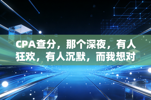 CPA查分,那个深夜,有人狂欢,有人沉默,而我想对你说句心里话