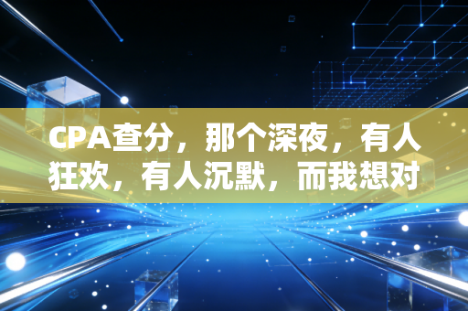 CPA查分,那个深夜,有人狂欢,有人沉默,而我想对你说句心里话