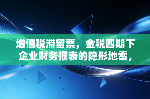 增值税滞留票,金税四期下企业财务报表的隐形地雷,千万别忽视!