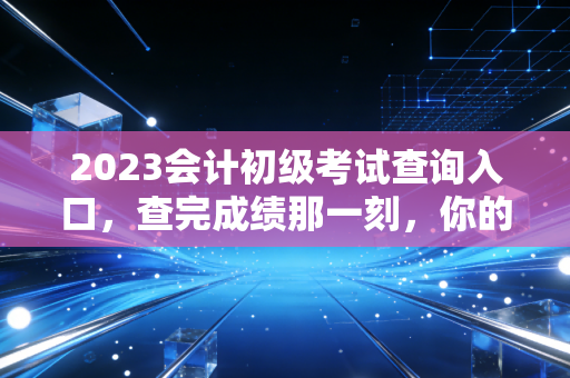 2023会计初级考试查询入口,查完成绩那一刻,你的会计人生才真正开始