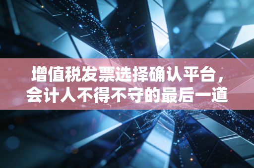 增值税发票选择确认平台,会计人不得不守的最后一道防线与数字化生存指南