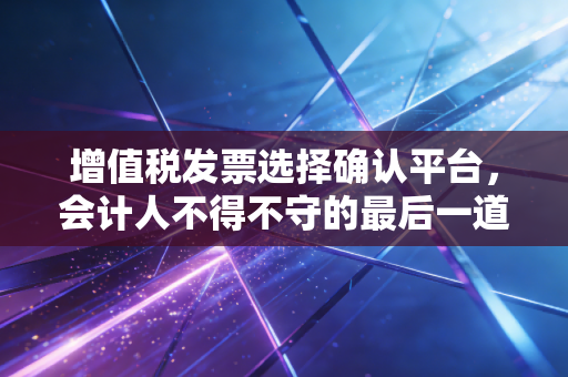 增值税发票选择确认平台,会计人不得不守的最后一道防线与数字化生存指南